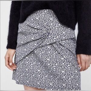 Zara Basics Leopard Mini Skirt
